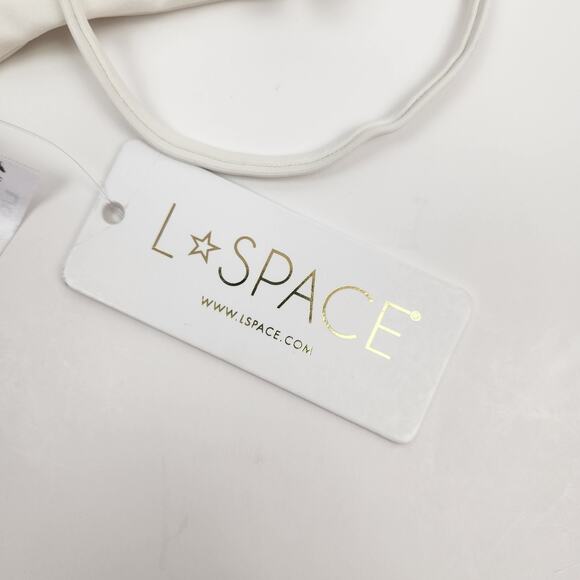 L*Space Ari Bikini Top in Yellow White Size Large NWT - Picture 6 of 6